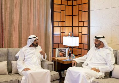 حاكم دبي يستقبل الشيخ محمد بن زايد لبحث مواضيع التنمية الشاملة