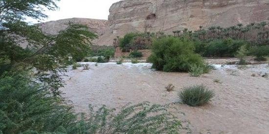 مياه السيول تقطع الطريق الدولي الرابط بين ساحل ووادي حضرموت 