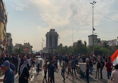 الأمن العراقي يفرق تظاهرة بالقوى في بغداد (صور)