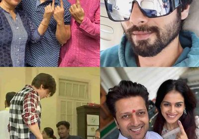 بالصور.. نجوم الهند يشاركون بالانتخابات العامة 