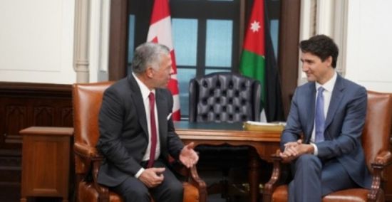 العاهل الأردني ورئيس الوزراء الكندي يناقشان عدد من القضايا الإقليمية والدولية