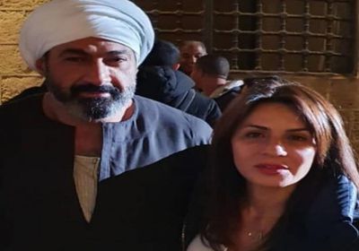 نجلاء بدر بصحبة ياسر جلال في كواليس "الفتوة"
