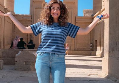 داليا مصطفى تشارك جمهورها بصورها من رحلتها بمعبد فيلة 