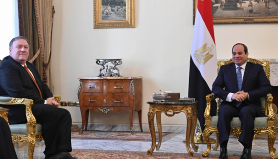 الرئيس المصري يلتقي وزير الخارجية الأمريكي على هامش مؤتمر برلين