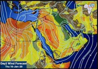منخفض غرب الخليج يدفع الرياح الدافئة إلى الجنوب