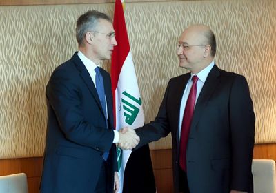 الرئيس العراقي يناقش مع الناتو قرار انسحاب القوات الأجنبية 