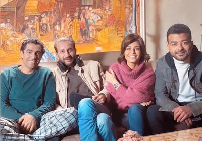 منة فضالي بصحبة هيثم شاكر وميدو عادل من كواليس "حب عمري"