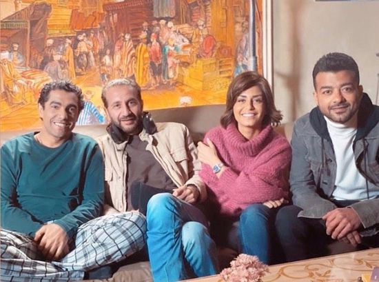 منة فضالي بصحبة هيثم شاكر وميدو عادل من كواليس "حب عمري"