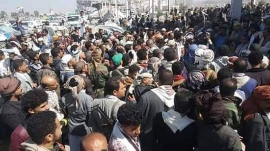 اعتصام لأبناء ريمة ضد المليشيات الحوثية في صنعاء