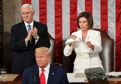 نانسي بيلوسي تكشف أسباب تمزيق خطاب ترامب