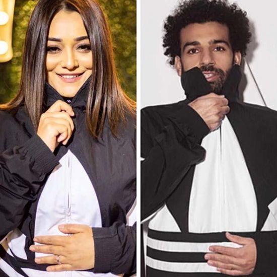 بالصور.. راندا البحيري تقلد محمد صلاح 