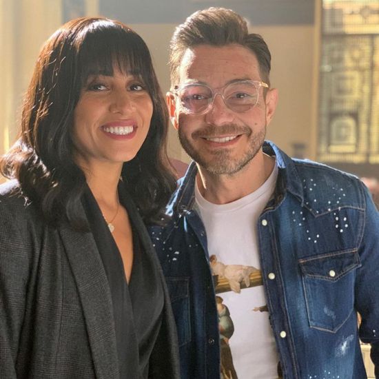 أحمد زاهر بصحبة دينا الشربيني من كواليس فيلم "يوم 13"