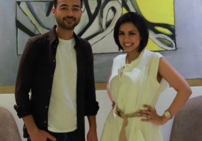 هيثم شاكر بصحبة سهر الصايغ في كواليس مسلسل "حب عمري"