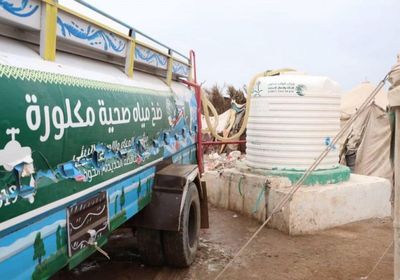 "سلمان للإغاثة" يزود مخيم الخانق بـ635 ألف لتر مياه