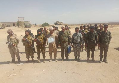 تكريم جنود الحزام الأمني في نقطة العر بيافع