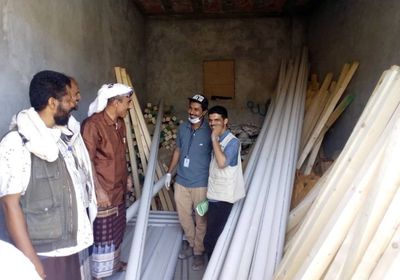 أوكسفام توفر معدات حمامات للأسر في مسيمير لحج