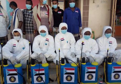 انتقالي ساه يكافح كورونا بحملة رش وقائي (صور)