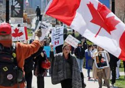 مظاهرات في كندا ضد إجراءات متخذة لمواجهة كورونا