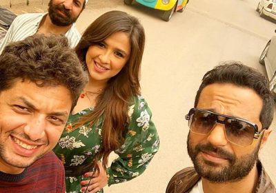 ياسمين عبدالعزيز بصحبة كريم فهمي في كواليس "ونحب تاني ليه"