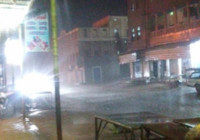 أمطار غزيرة على مديريات وادي حضرموت