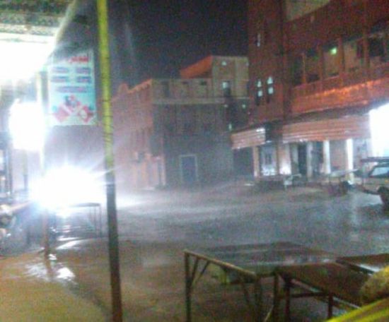 أمطار غزيرة على مديريات وادي حضرموت