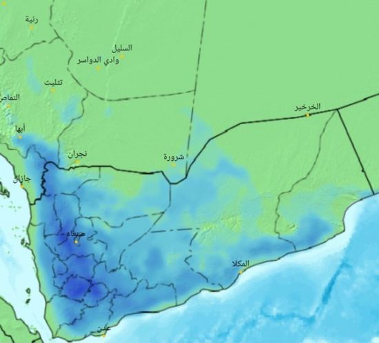 تحذيرات من أجواء ممطرة بحضرموت والمهرة وشبوة