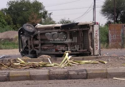 انقلاب سيارة في حادث مروري بتبن