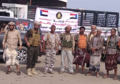 قافلة غذائية تضامنية من مكتب اليزيدي للمرابطين بأبين