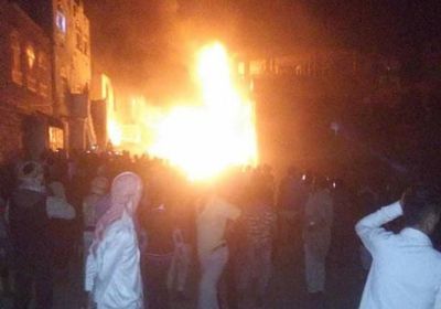 اندلاع حريق هائل في سوق سوداء للحوثيين بصنعاء