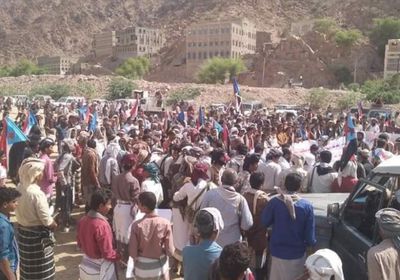 تظاهرات بشبوة لطرد مليشيا الإخوان من المحافظة (صور)