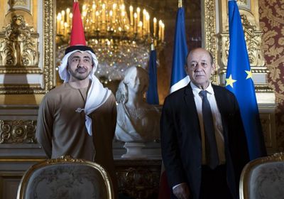 وزيرا خارجية الإمارات وفرنسا يعلنان دعمهما للمبادرة المصرية لإنهاء الأزمة الليبية