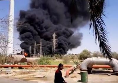 شاهد.. فيديو للانفجار الكبير بمحطة الزرقان للطاقة الكهربائية بالأحواز