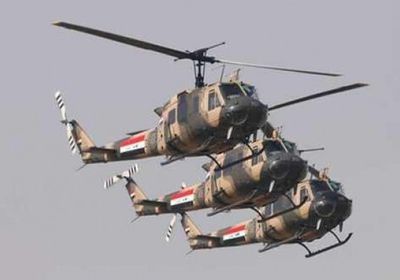  تحليق مروحي فوق محيط مطار بغداد بعد سقوط صاروخ كاتيوشا