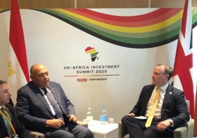 وزيرا خارجية مصر وبريطانيا يبحثان الأوضاع في ليبيا وفلسطين ومستجدات سد النهضة