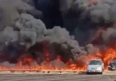 مصر.. اندلاع حريق هائل بطريق الإسماعيلية الصحراوي