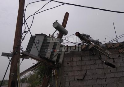 عاصفة تُحدث أضرارًا كبيرة بكهرباء تبن (صور)