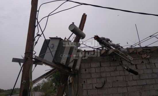 عاصفة تُحدث أضرارًا كبيرة بكهرباء تبن (صور)