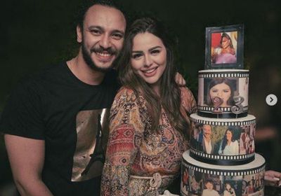 هنادي مهنا تحتفل بعيد ميلادها مع خطيبها أحمد خالد صالح