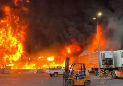  حريق في منطقة صناعية قرب طهران  &rlm;