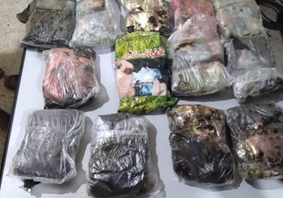 مهربة لعدن.. ضبط 13 كيلو حشيش في دوفس بأبين (صور)