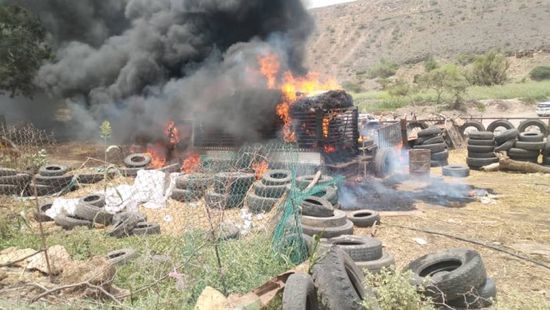 السيطرة على حريق هائل في الحبيلين