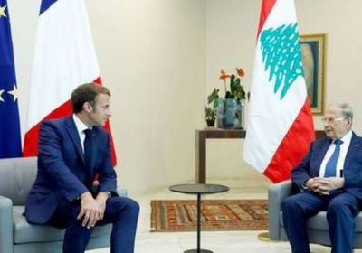  ماكرون يلتقي بالرئيس اللبناني في قصر بعبدا