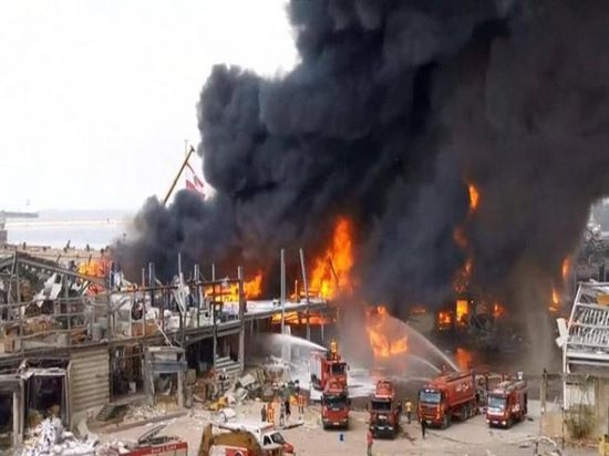  حريق هائل وسط بيروت