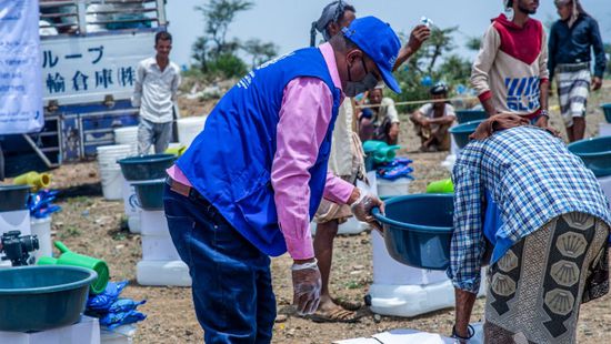 توزيع 3600 حقيبة نظافة في 24 موقع نزوح