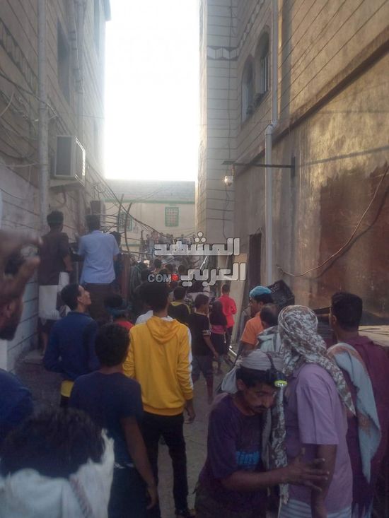 احتراق مطعم في مدينة الحبيلين