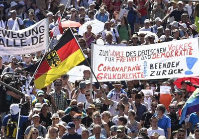 تظاهرات حاشدة بالعاصمة الألمانية ضد إجراءات كورونا