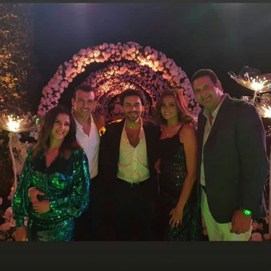 دنيا سمير غانم ترقص على أنغام حسين الجسمي في فرح درة (فيديو)