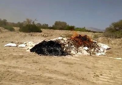 إتلاف شحنة دقيق فاسد في أبين