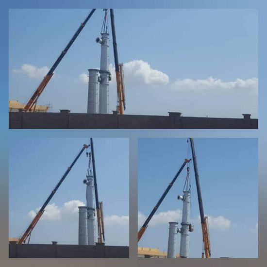 بدء تركيب أبراج توسعة شبكة كهرباء عدن