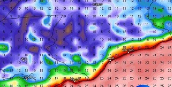 انخفاض ملحوظ بدرجات الحرارة في شبوة وحضرموت